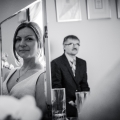 Black and White Wedding Photo of father and daughter