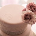 Top of Cake with pink flowers