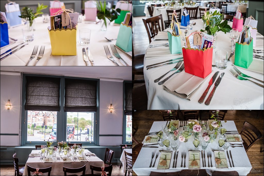 Dining Decor for wedding at victoria stakes pub
